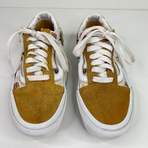Vans Off The Wall Men's 4 Women's 5.5 Cottage Check Old Skool Gold Floral - Picture 2 of 10